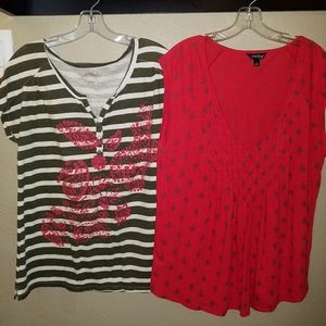 Lucky Brand ☆ Lot of (2) Tees ☆ SZ Lg
